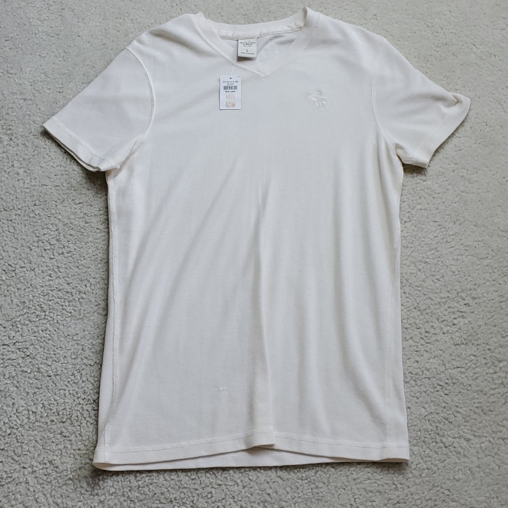 Large Abercrombie & Fitch White Cotton Shirt New
